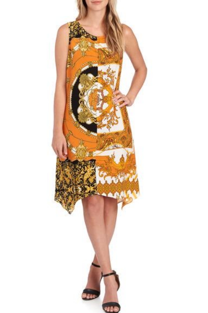 MSK Status Medallion Hankerchief Dress